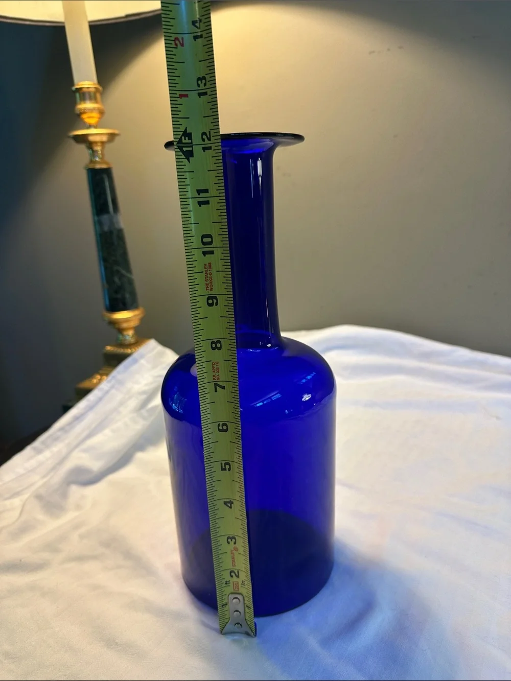 Vintage MCM Kastrup Holmegaard Cobalt Blue Glass Vase - Decorative Home Accent